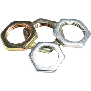 QD4.8级彩锌/白锌细牙薄螺母薄螺帽垫片 GB808 M8M10M12M14M16M18