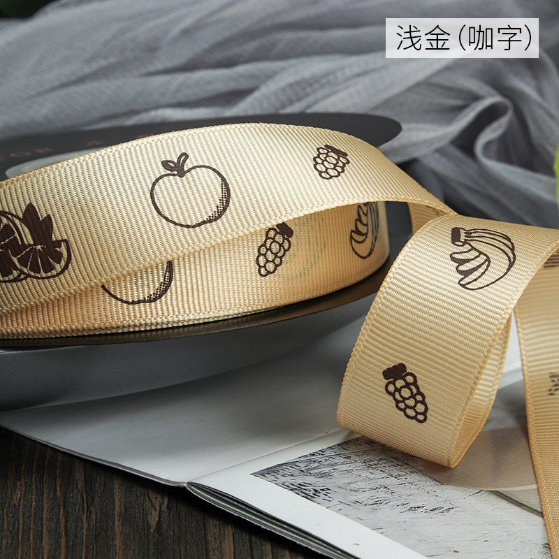 新款卓彩 鲜果店彩带新鲜水果礼盒绑带整箱丝带缎带水果店包装带