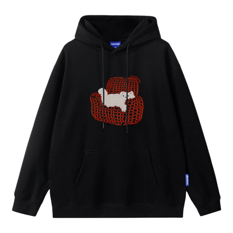 WASSUP沙发猫咪美式卫衣女秋潮牌