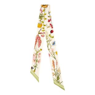 万事利新品100%桑蚕丝真丝丝巾长条巾飘带发带腰带女长条巾丝带