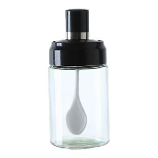 调味罐勺盖一体调料分装瓶子家用玻璃盐罐厨房轻奢调料盒组合套装