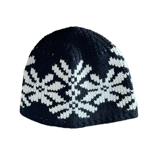 纯羊毛针织帽女秋冬保暖护耳冷帽高级感费尔岛风包头帽子2025新款