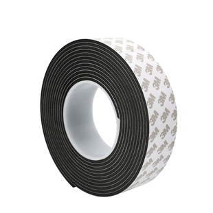 3m单面EVA泡棉加宽加厚自粘泡沫胶条防震缓冲防撞门窗密封条耐磨缓冲汽车隔音黑色海绵胶带123mm厚防滑胶贴