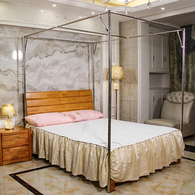 落地不锈钢架子方顶蚊帐支架加粗单独杆子1.21.51.8m加厚家用新款