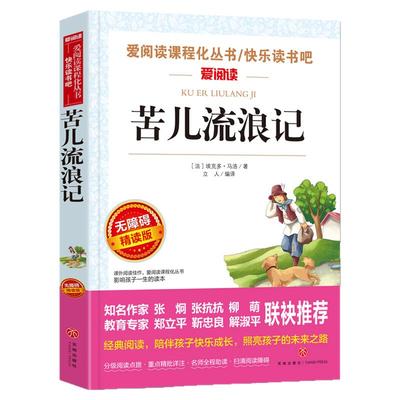 正版苦儿流浪记正版小学生四五六年级课外书必读班主任 阅读人教版天地出版社人民文学畅销的原版图书语文书目四年级必读书