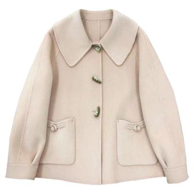 双面呢短款双面绒大衣女短款