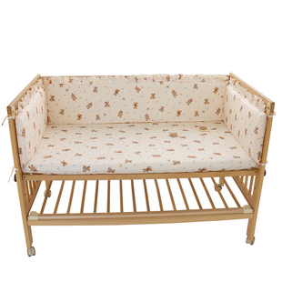 婴儿床围栏软包a类纯棉宝宝拼接床防护软包三面加厚儿童防撞围挡