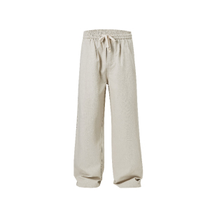 ONUN美式复古宽松直筒休闲裤抽绳松紧腰水洗棉质帆布耐磨工装长裤