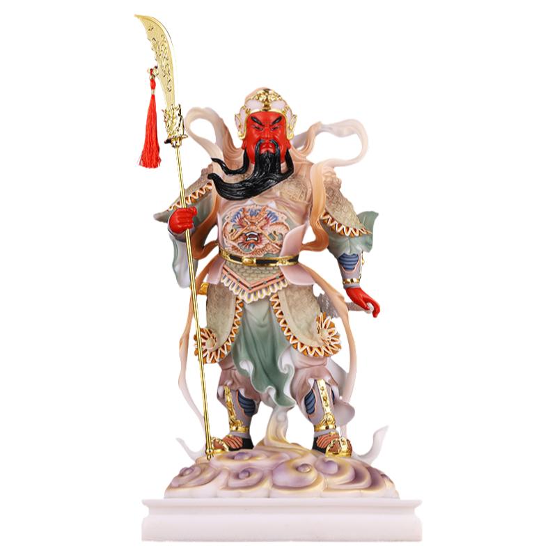 正品汉白玉伽蓝韦陀佛像摆件供奉