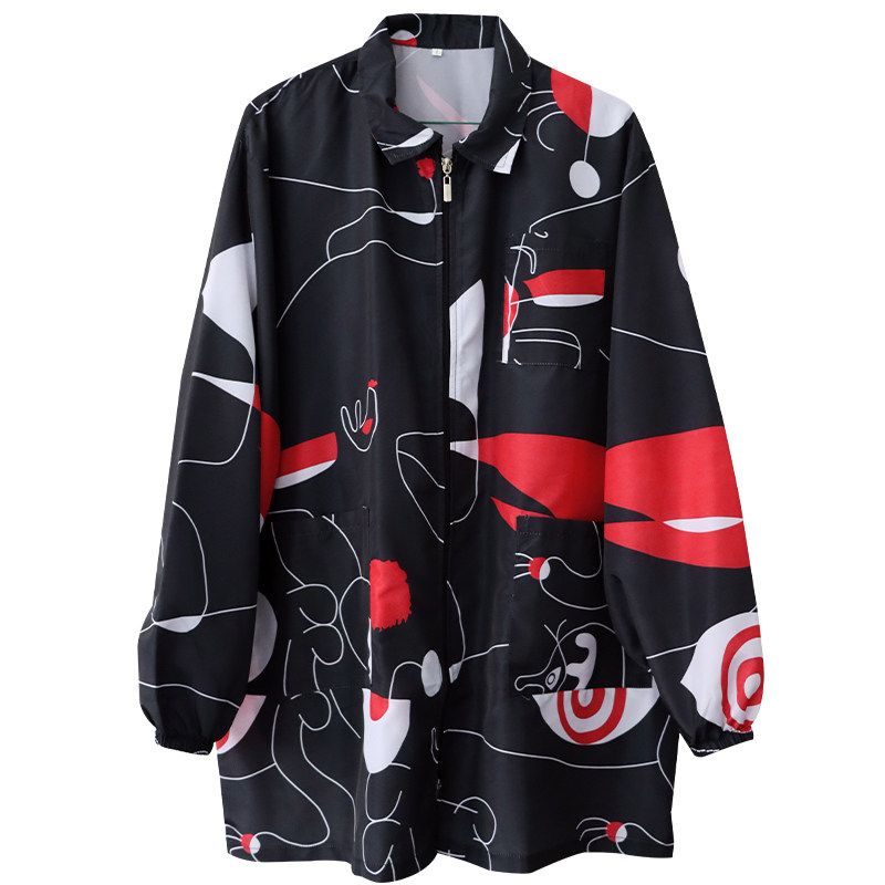 美发理发师工服烫染发罩衣发廊助理围裙中工小工作服防水技师服