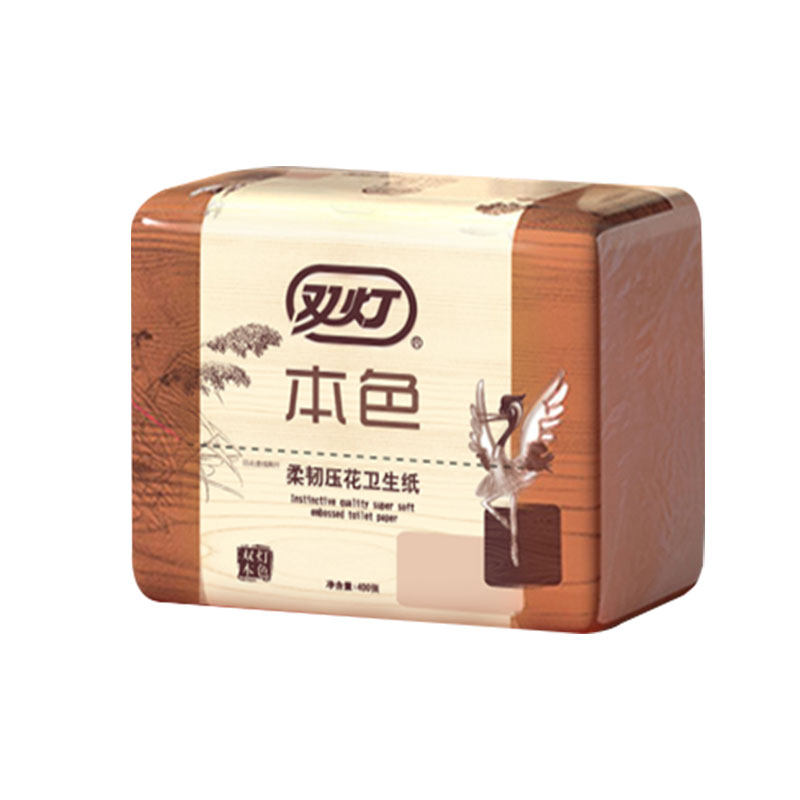 双灯卫生纸大包本色柔韧压花实惠装家用草纸平板厕所专用厕纸整箱