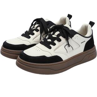 Jeep复古德训鞋女百搭运动休闲板鞋2025秋冬新款厚底增高通勤女鞋