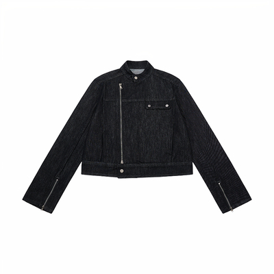 散养文化「黑垣」立领牛仔外套春