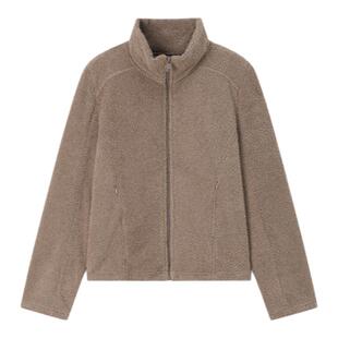 华吉言【曲奇饼】双面摇粒绒立领夹克式外套