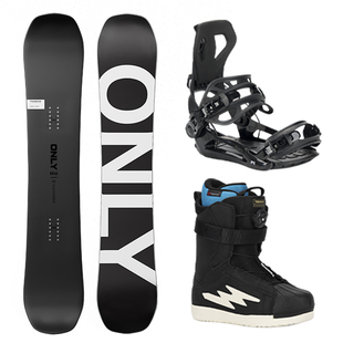 ONLY小黑板8.0滑雪板单板雪板三件套女全能快穿雪鞋固定器TERROR