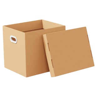 源头厂家加厚牛皮纸收纳箱大容量礼物箱支持印LOGO送扣手带盖包邮