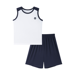 英小丫新款莫代尔儿童套装男童短袖套装夏青少年睡衣家居服大童薄