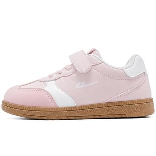 回力女童板鞋2025春秋新款粉色女孩魔术贴软底德训鞋子儿童运动鞋