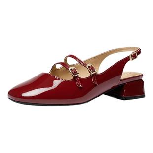 Clarks其乐Daiss30 Dazz女士新款复古方跟漆皮玛丽珍单鞋