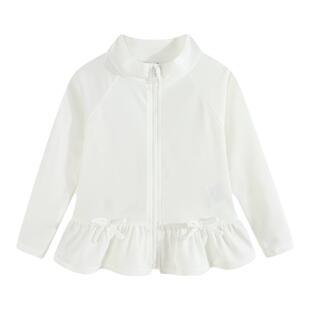 日单泳装儿童防晒防紫外线可爱蝴蝶结女孩速干外套温泉长袖游泳衣