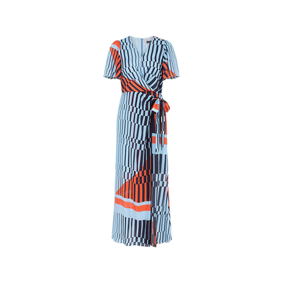 MARYLING不对称腰节真丝茶歇裙