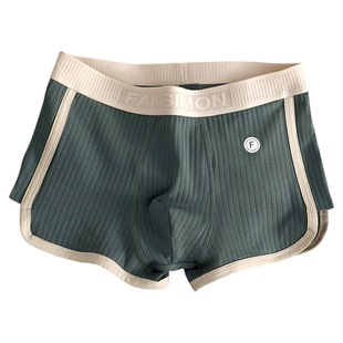 宽松版男士内裤纯棉透气男生平角裤青年四角裤潮流个性中腰短裤头
