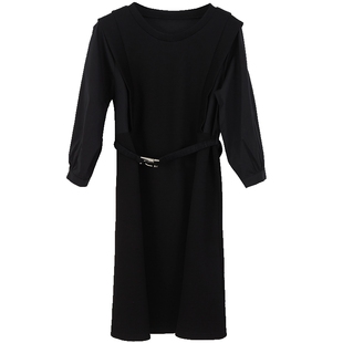 Lavinia法式圆领OL气质连衣裙女早春新款赫本风小黑裙R35L102