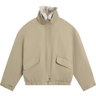 李宁棉服女秋冬官方新款短款外套加厚保暖谷仓夹克立领宽松运动服