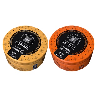 【生巧礼盒】BENNS贝纳丝纯可可脂圣诞黄油脆片生巧克力礼物2罐