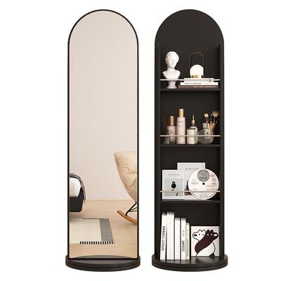 中古风全身镜家用书架储物穿衣镜