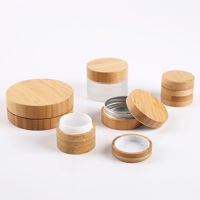 霜膏瓶竹木盖子15g50g100glogo盖分装木头粉竹散瓶盖印瓶盖化妆瓶