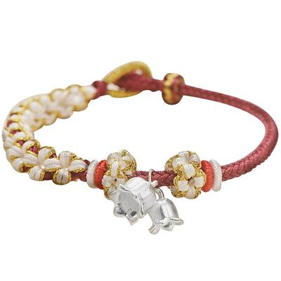 纯银铃兰花手链手工编织手绳手串