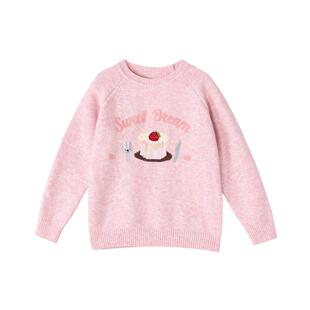 笛莎官方旗舰童装女童加厚毛线衣冬季新款女孩儿童保暖针织打底衫