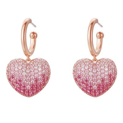 VITARING爱心耳环小众耳饰女粉红