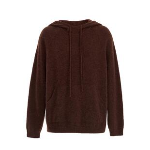 【商场同款】AUM噢姆2025年冬季新款柔软拉毛纱连帽针织毛衫上衣