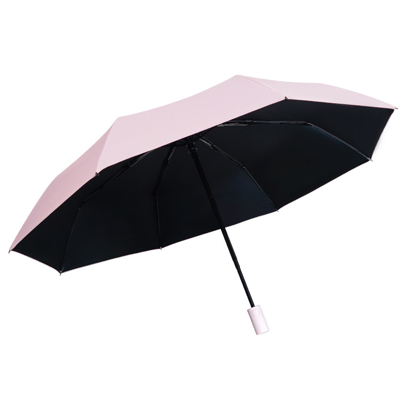 红叶全自动雨伞黑胶折叠双人太阳伞防晒防紫外线晴雨两用遮阳伞