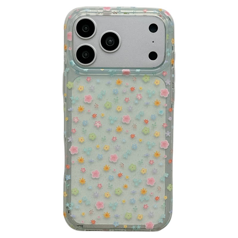 MoreRex 半透绿色春天少女碎花ins韩系适用苹果18手机壳iphone17promax新款18pro双层15防摔保护套14全包16女