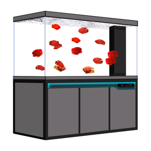 2026新款超白玻璃鱼缸客厅中大型落地家用玄关生态缸底滤金鱼缸