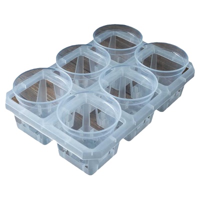 透明蝴蝶兰圆形盆6格托架组合