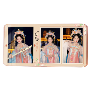 定制儿童宝宝古风中式汉服簪花写真相册洗照片做成水晶相框摆台