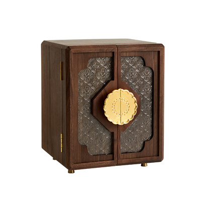 黑胡桃实木首饰盒收纳盒高档精致高端珠宝戒指耳饰大容量多层收纳