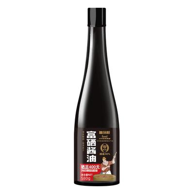 鲁味顺0添加减盐富硒酱油580g/瓶