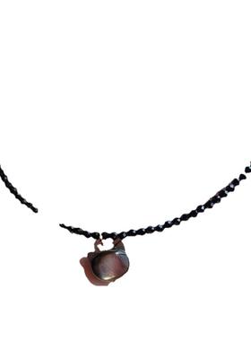 黑白猫咪淡水贝壳项链镀14K金