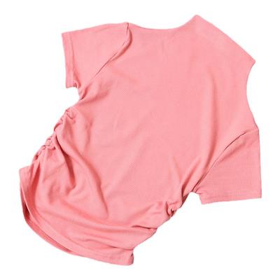 透气速干高领褶皱瑜伽短袖