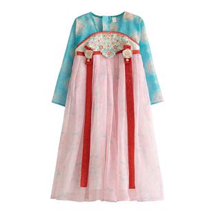 汉服女童2026春秋款儿童古风仙气飘逸公主连衣裙女孩古装表演襦裙