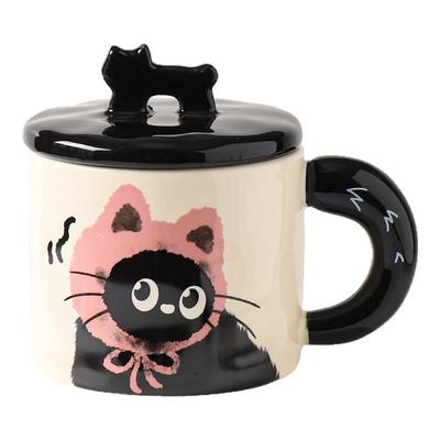 川岛屋猫咪陶瓷带盖马克杯伴手礼
