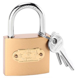 防盗锁小型特小号挂锁小锁带钥匙小型加长柜门长梁行李箱老式铜锁