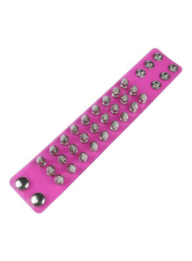 宝塔形铆钉紫红色轻瑞丽透明手链