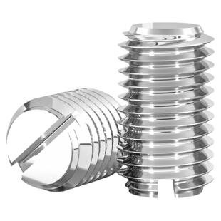 304不锈钢一字平端紧定开槽螺丝钉机米无头顶丝M1.6M2M3M4M5M6M10