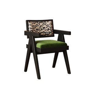 白蜡木中古法式复古实木餐椅昌迪加尔藤编椅家用扶手椅餐桌靠背椅